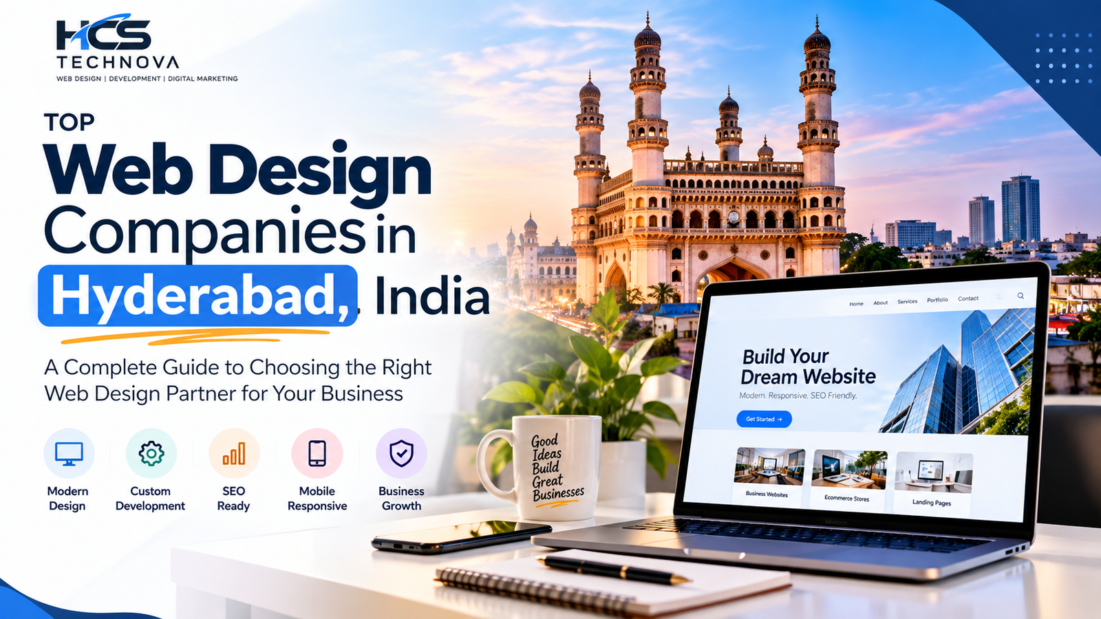 Professional web design company in Hyderabad creating a modern business website